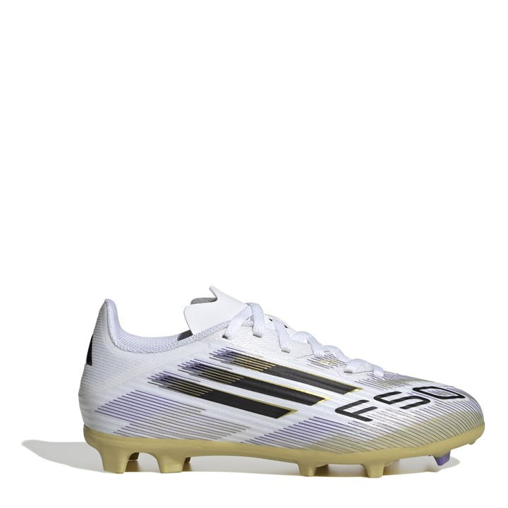 Adidas Boys White F50 League Juniors Firm Ground Football Boots Size 4