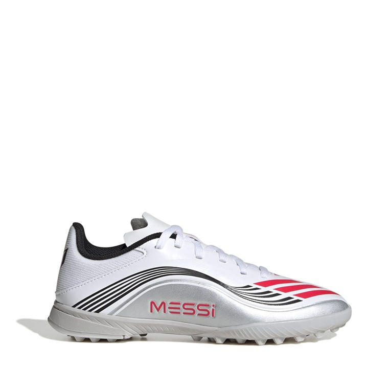 adidas F50 Messi League Juniors Astro Turf Football Boots - White