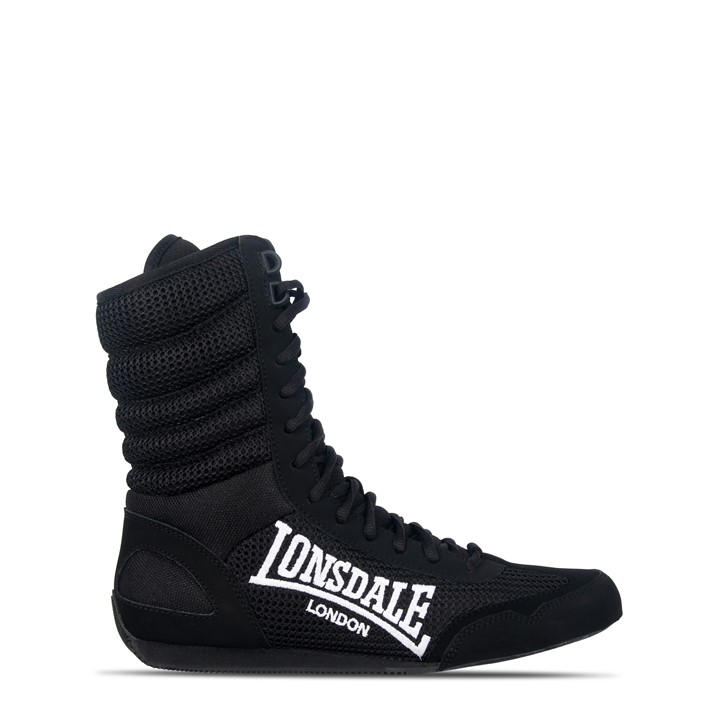 Lonsdale Boys Black Contender Junior Boxing Boots Size 5.5