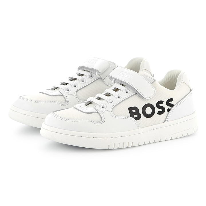 White 10P - Boss - Contrast Logo Trainers Juniors