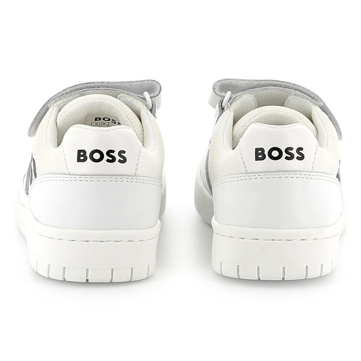 White 10P - Boss - Contrast Logo Trainers Juniors