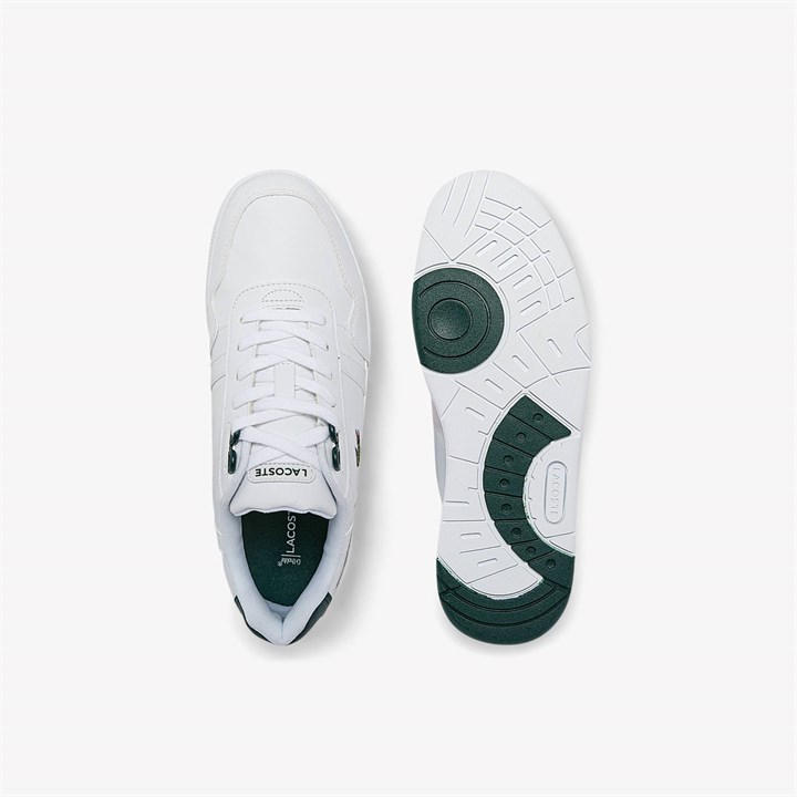 Wht/Drk Grn 1R5 - Lacoste - T-Clip Junior Trainers
