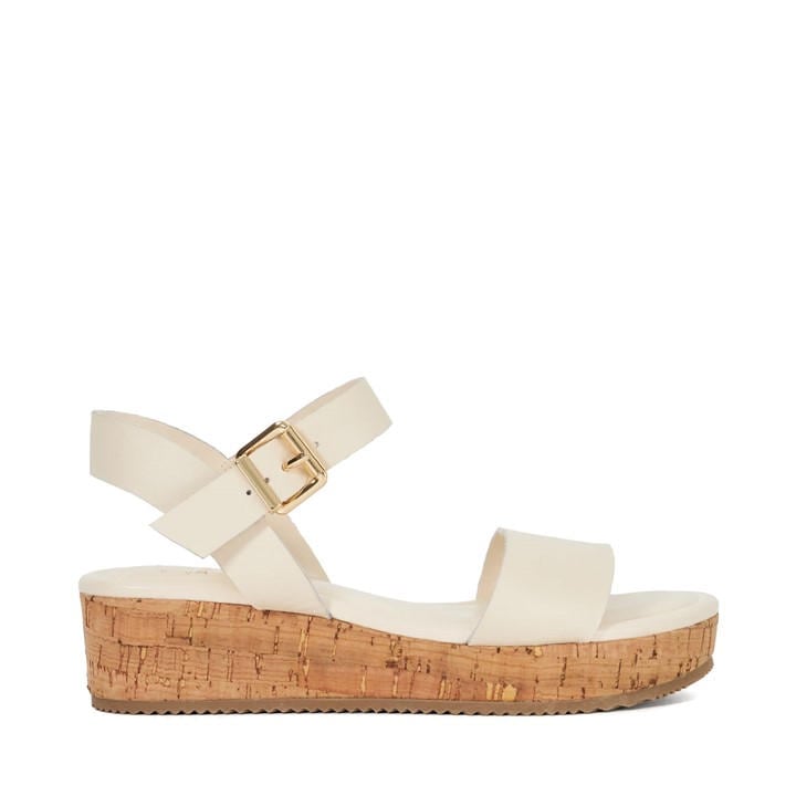 Dune London Women's Neutral Lazered Leather Sandals Size 4