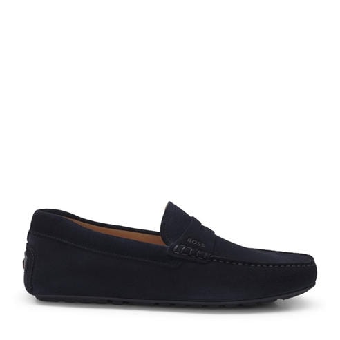 Boss - Mens BOSS BLACK Suede Loafers with Debossed Logo Detail