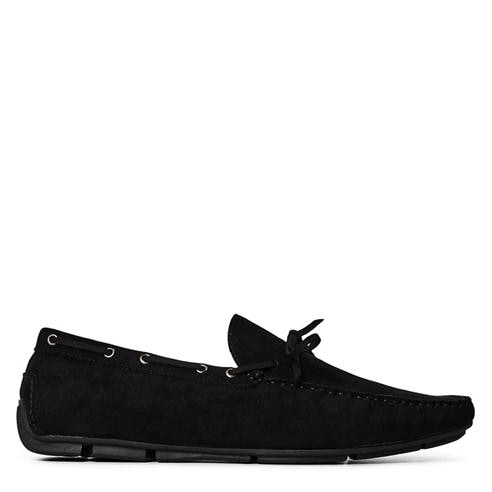 Wheres That From - Mens Suede Slip On Lace Detail Loafers