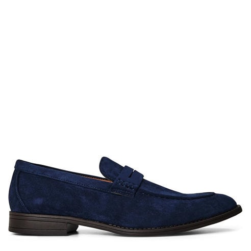 Wheres That From - Mens Suede Slip On Penny Loafers