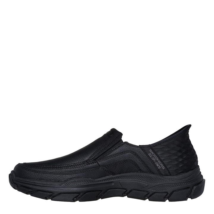Blk Lth - Skechers - Respected Elgin Slip In Shoes Mens
