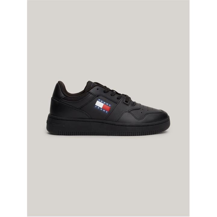 Tommy Jeans Women's Black Essential Retro Basketball Trainers Size 3.5