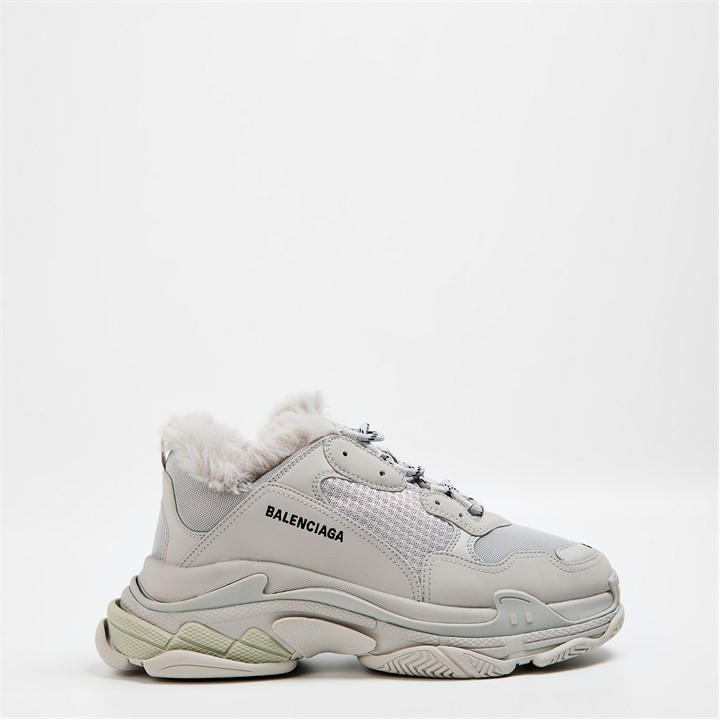 BALENCIAGA TRIPLE S FAKE FUR SNEAKERS