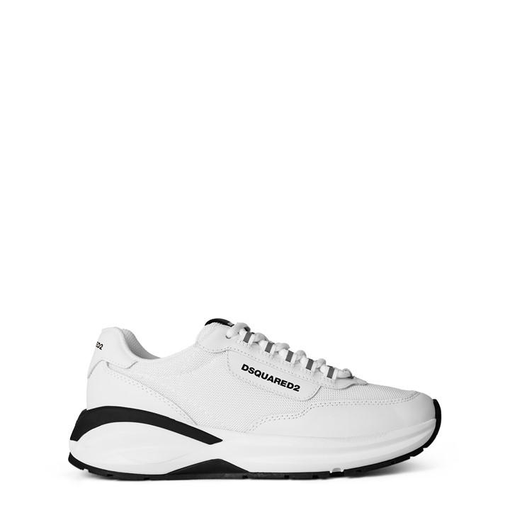 Dsquared2 Men's White Leather Dash Sneakers Size 9.5