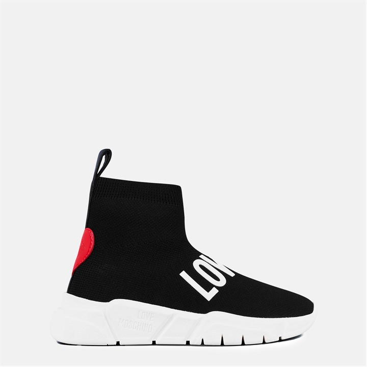 LOVE MOSCHINO OGO STRAP HI SOCK TRAINERS