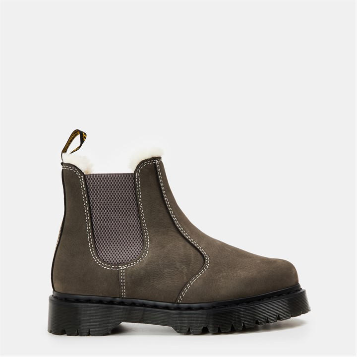 Dr. Martens 2976 Leonore Fur Lined Chelsea Boot In Gray