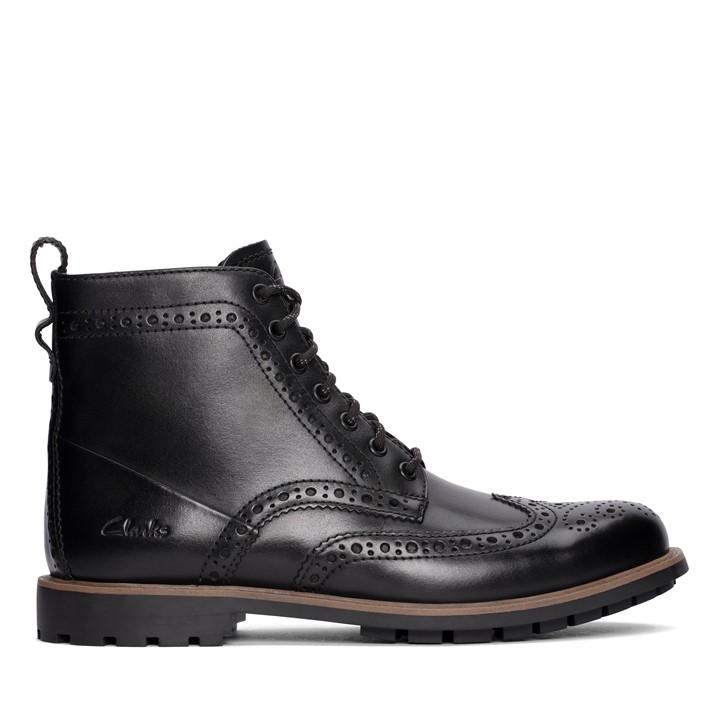 Black Leather - Clarks - Westcombe Brogue Boots