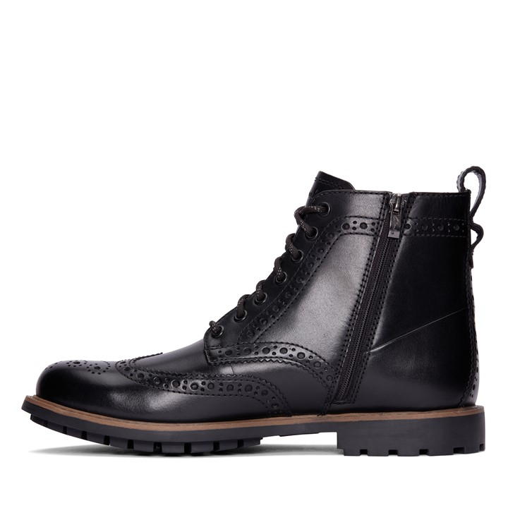 Black Leather - Clarks - Westcombe Brogue Boots