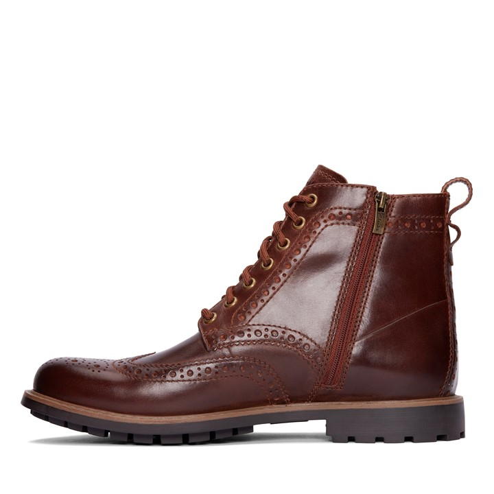 Brown Leather - Clarks - Westcombe Brogue Boots