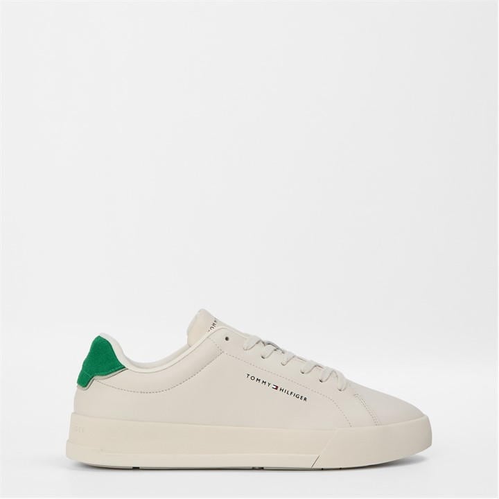 Tommy Hilfiger Men's White Court Leather Low Top Trainers Size 11