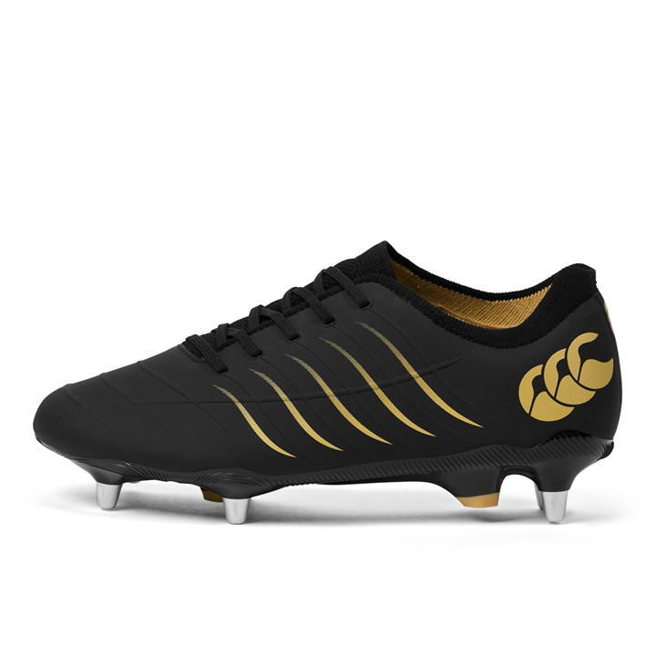 Canterbury Men's Black Phoenix 2 Pro Soft Ground Rugby Boots Size 12