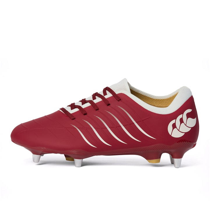 Canterbury Men's Red Phoenix 2 Pro Soft Ground Rugby Boots Size 8
