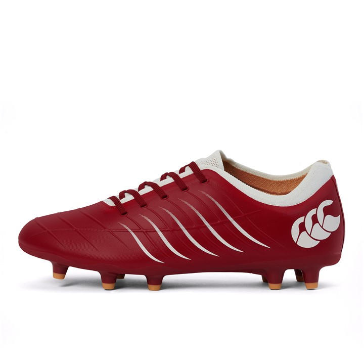 Canterbury Men's Red Phoenix 2 Pro Firm Ground Rugby Boots Size 9