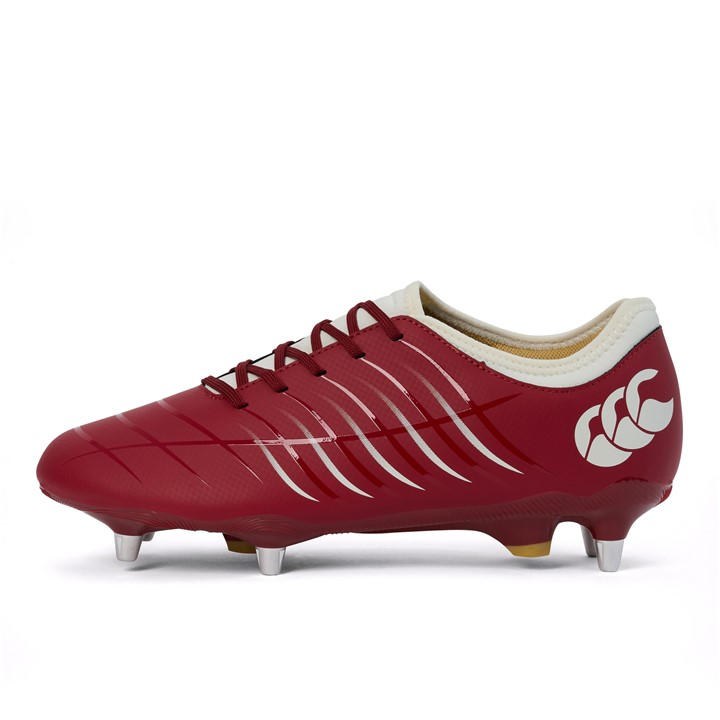 Canterbury Men's Red Phoenix 2 Team Soft Ground Rugby Boots Size 11