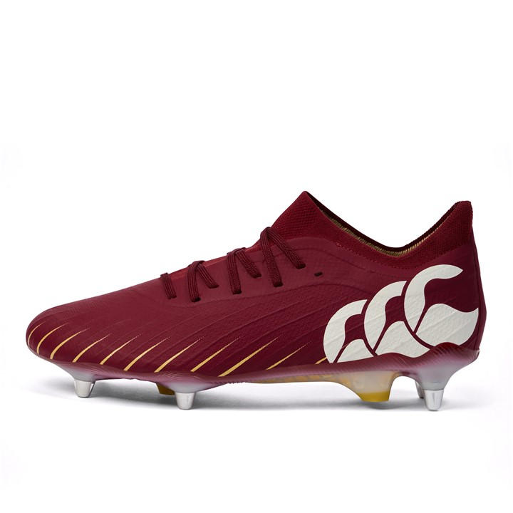Canterbury Men's Red Speed Elite Soft Ground Rugby Boots Size 7