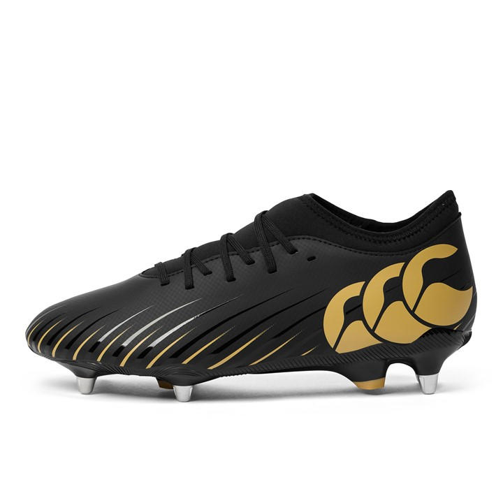 Canterbury Men's Black Speed Infinite Team Soft Ground Rugby Boots Size 8.5
