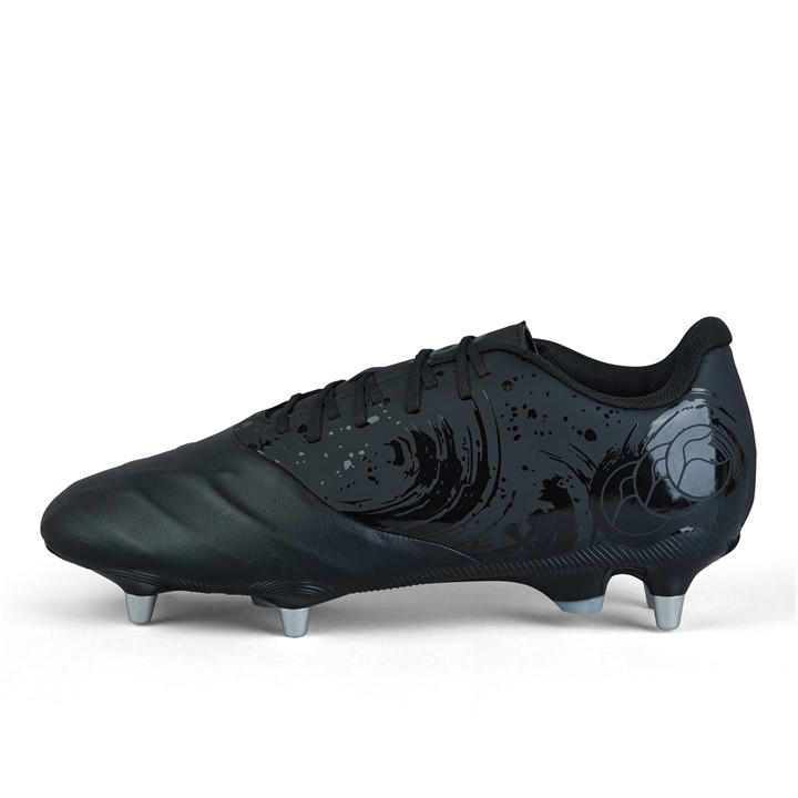 Canterbury Men's Black Phoenix Team Adults Soft Ground Rugby Boots Size 8