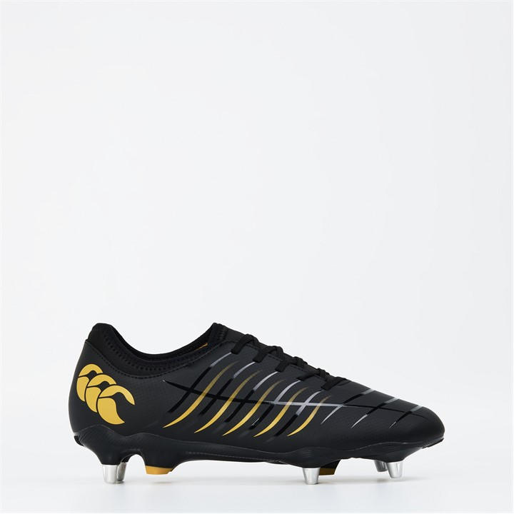 Canterbury Men's Black Phoenix Team Adults Soft Ground Rugby Boots Size 7