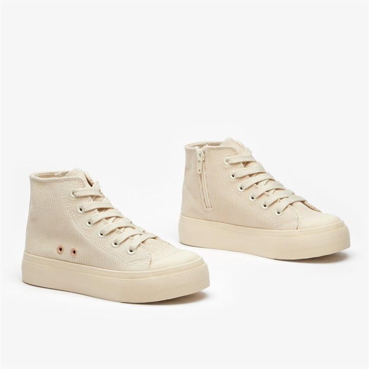 Cream - Be You - Girls Cord Hi Top Trainer
