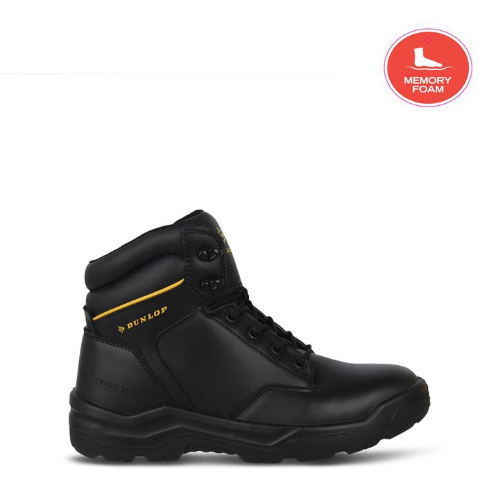Dunlop Men's Black Dakota Steel Toe Cap Safety Boots Size 10