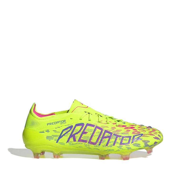 Adidas Men's Yellow Predator Elite Firm Ground Football Boots - Size 10.5