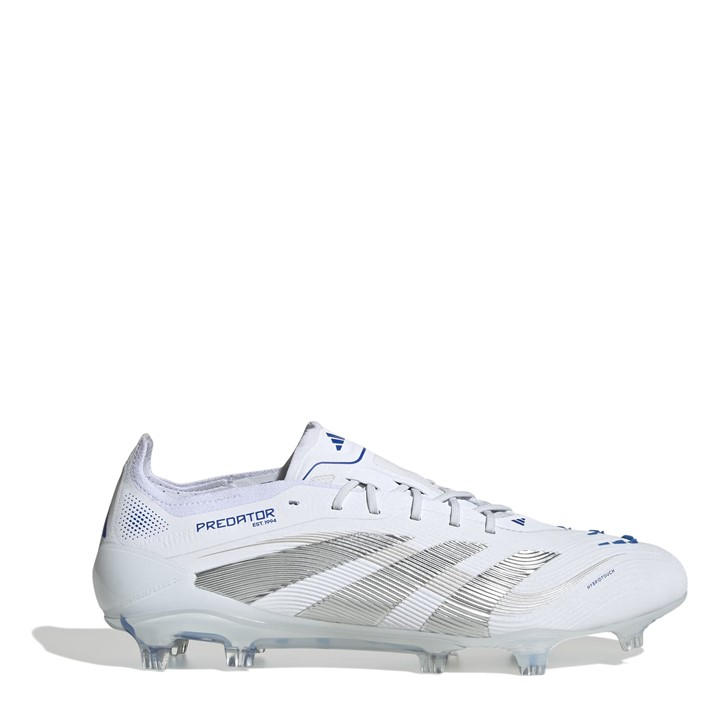 Adidas Men's White Predator Elite Firm Ground Football Boots - Size 10.5