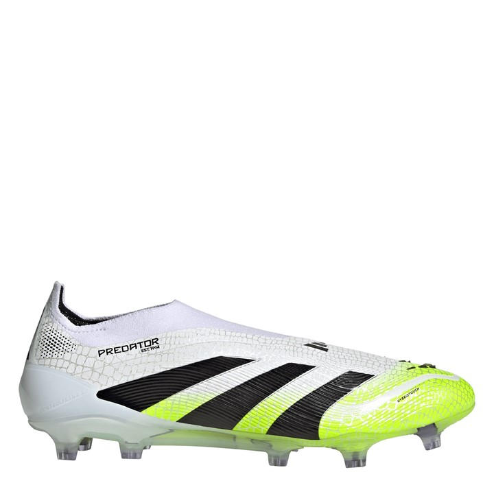 Adidas Men's White Predator Elite Laceless Firm Ground Football Boots Size 11
