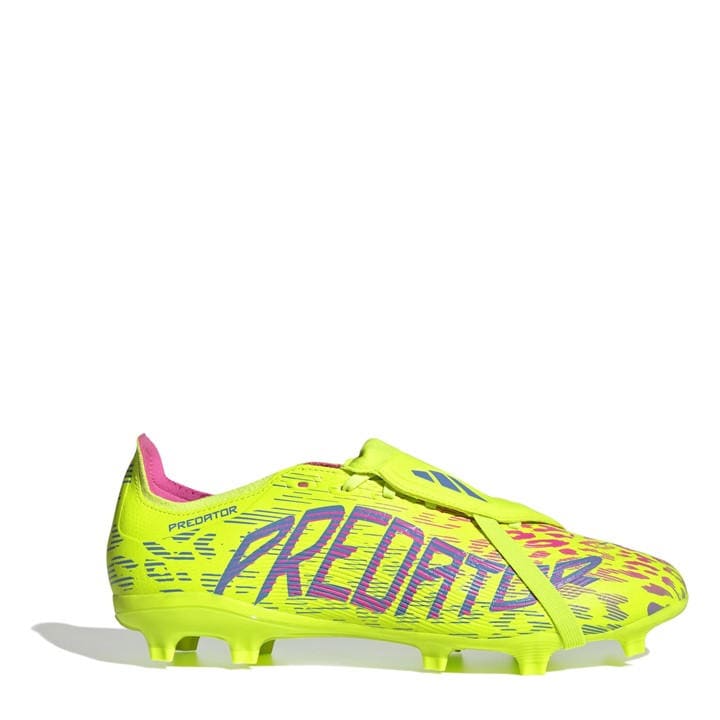 Adidas Men's Yellow Predator League Fold-Over Tongue Firm Ground Football Boots - Size 11