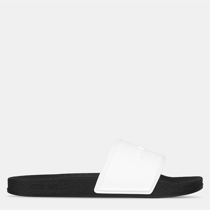 Jack Wills Unisex White Logo Sliders Size 12