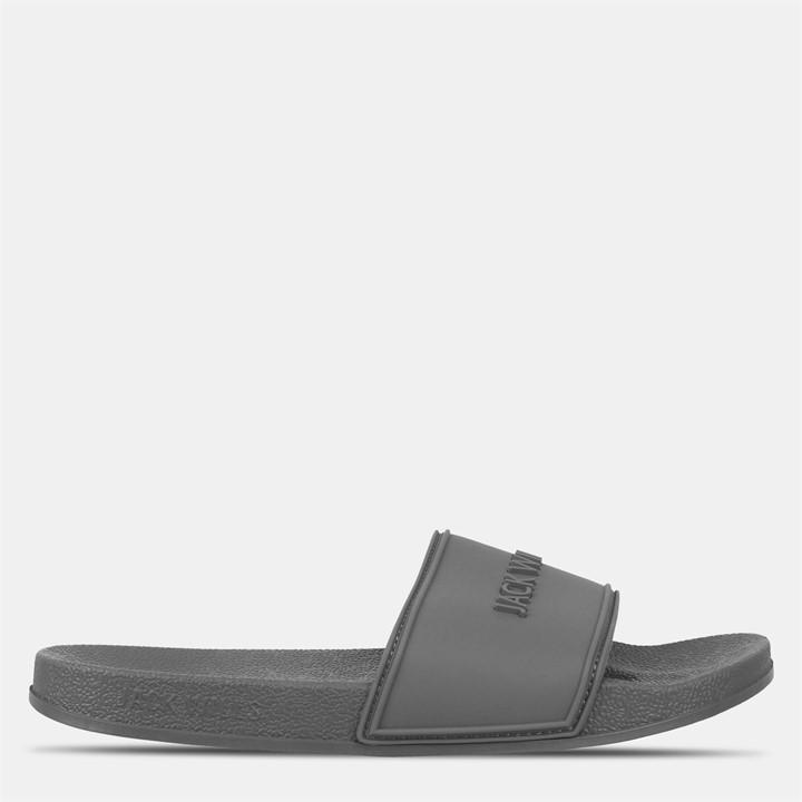 Jack Wills Unisex Grey Logo Sliders Size 10