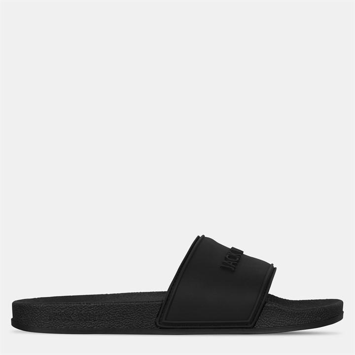 Jack Wills Unisex Black Logo Sliders Size 12
