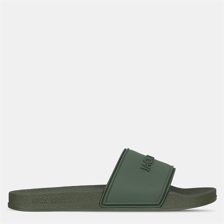 Jack Wills Unisex Green Logo Sliders Size 8