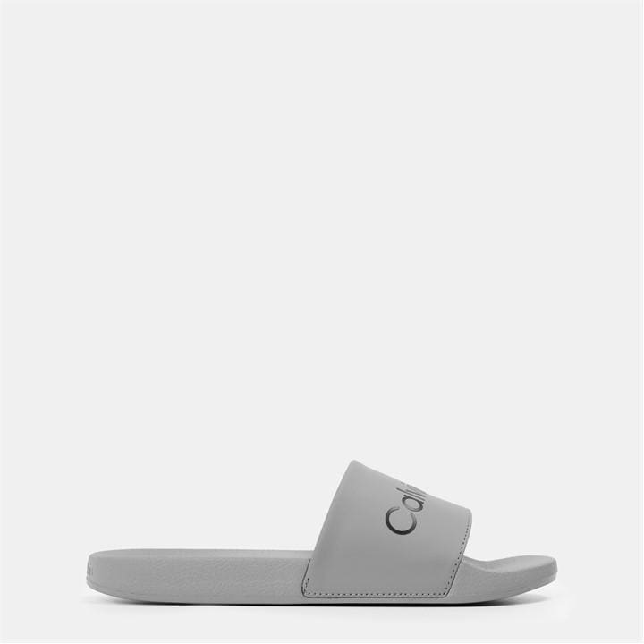 Calvin Klein Men's Grey Logo Sliders Size 11