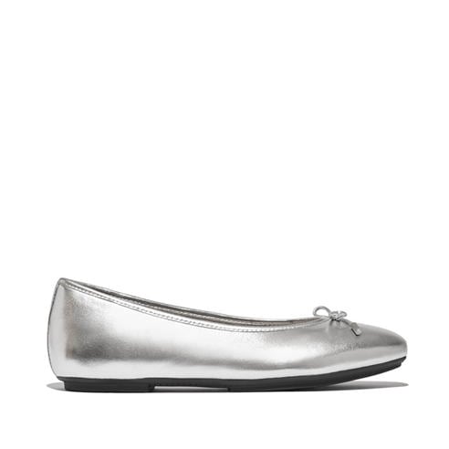 Fitflop - Women's Bow Metallic Ballet Pumps