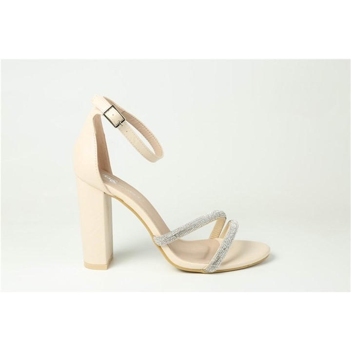 Chic Heel Dmnte Sndl In Cream
