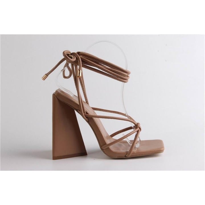 Chic Heel Leg T Sndl In Brown