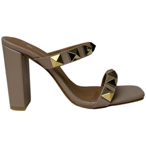 Chic - Women's Studded Strap Block Heeled Sandal