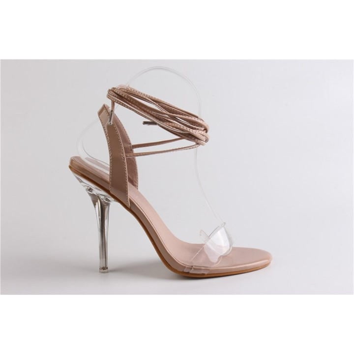 Chic Leg Tie Sandal In Nude