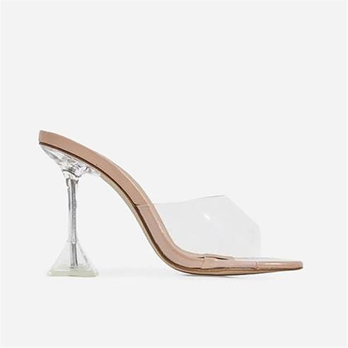 Wheres That From - Black Block Heel Court Shoes