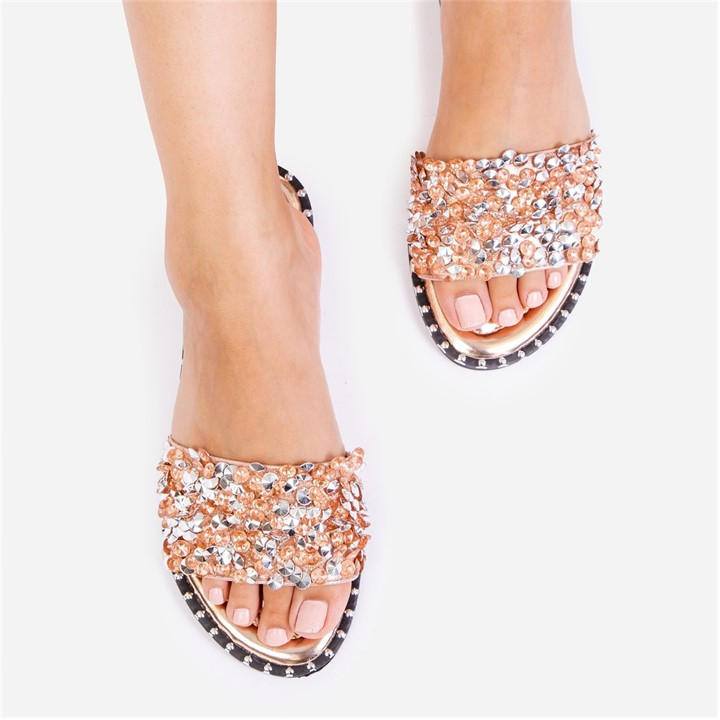 Wheres That From Women's Gold Belle Flat Size 7