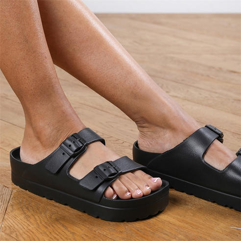 Wheres That From - Women's Where's Strap Slider Flat Sandals
