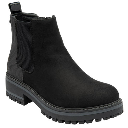 Lotus Shoes - Prescott Black & Zebra-Print Ankle Boots