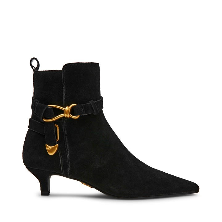Steve Madden Women's Black Roller Ankle Heeled Boots