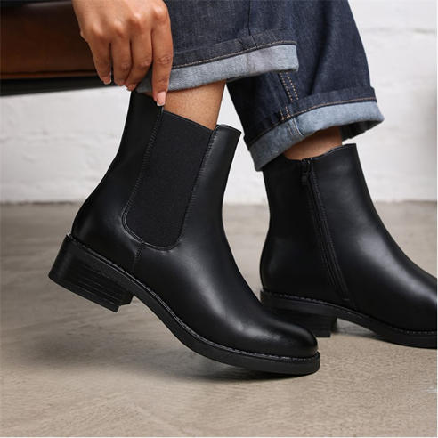 Wheres That From - Low Heel Chelsea Zip Ankle Boots
